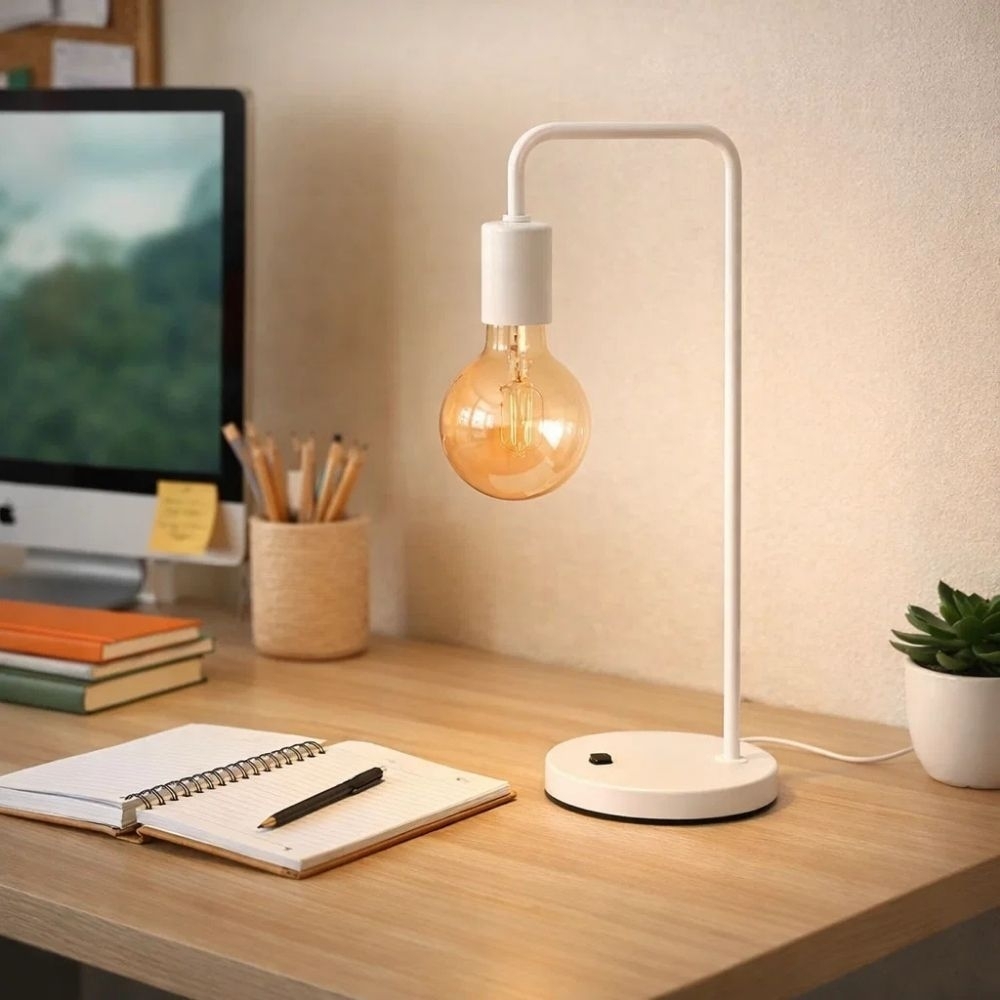 LUMINARIA DE MESA ORBITAL BRANCA PARA 1 LAMPADA E27 - KIN LIGHT