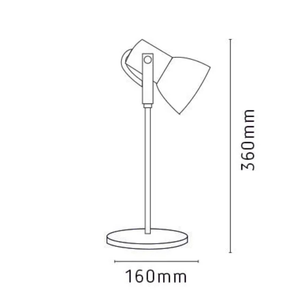 LUMINARIA DE MESA ALUMINIO BRANCA PARA 1 LAMPADA E27 - KIN LIGHT
