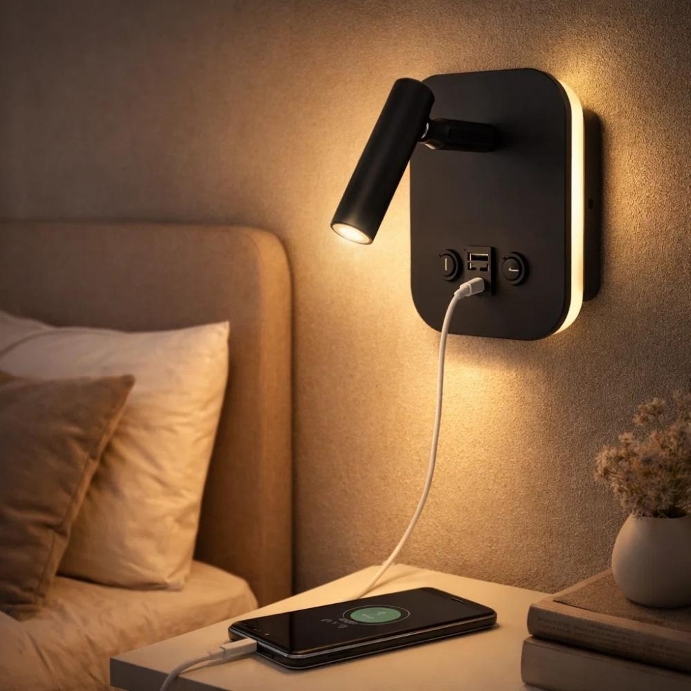 ARANDELA LED LEYA SLIM 7W BIVOLT 3000K 450LM PRET0 IP20 - GAYA