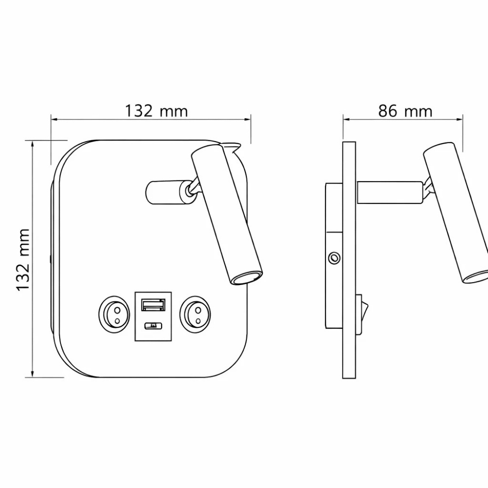 ARANDELA LED LEYA SLIM 7W BIVOLT 3000K 450LM PRET0 IP20 - GAYA