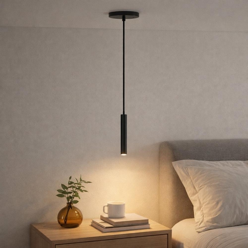 PENDENTE SIENA PARA 1 LAMPADA GU10 PRETO 30CM - KIN LIGHT