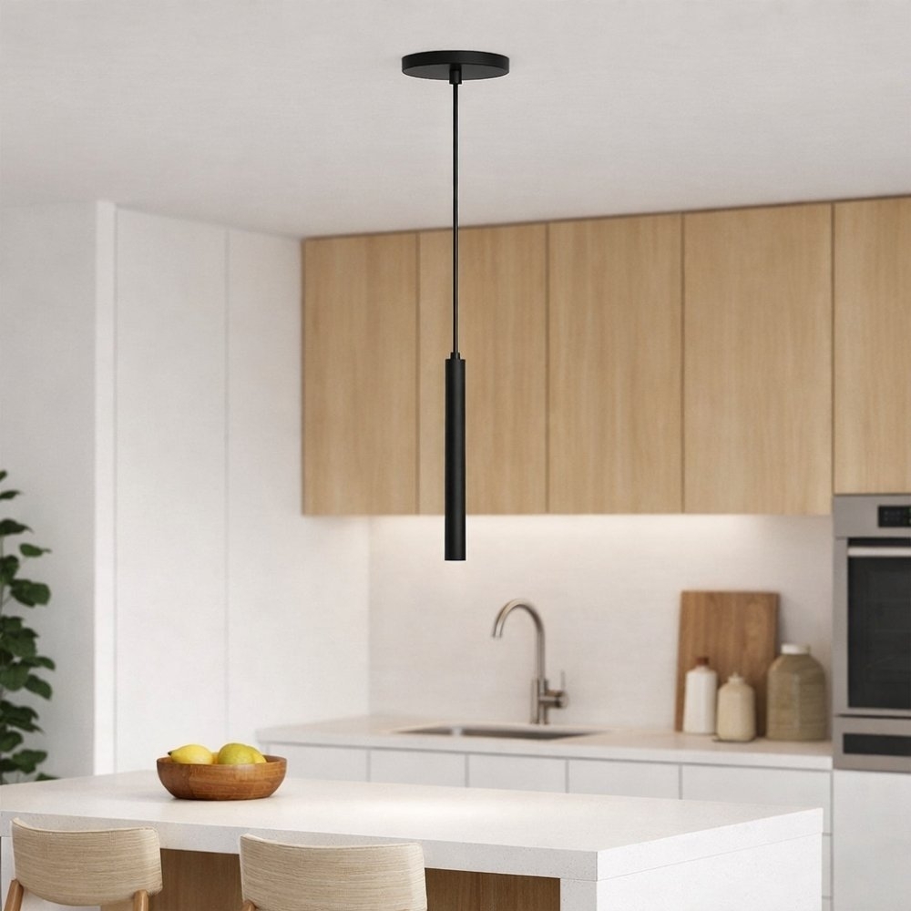 PENDENTE SIENA PARA 1 LAMPADA GU10 PRETO 30CM - KIN LIGHT