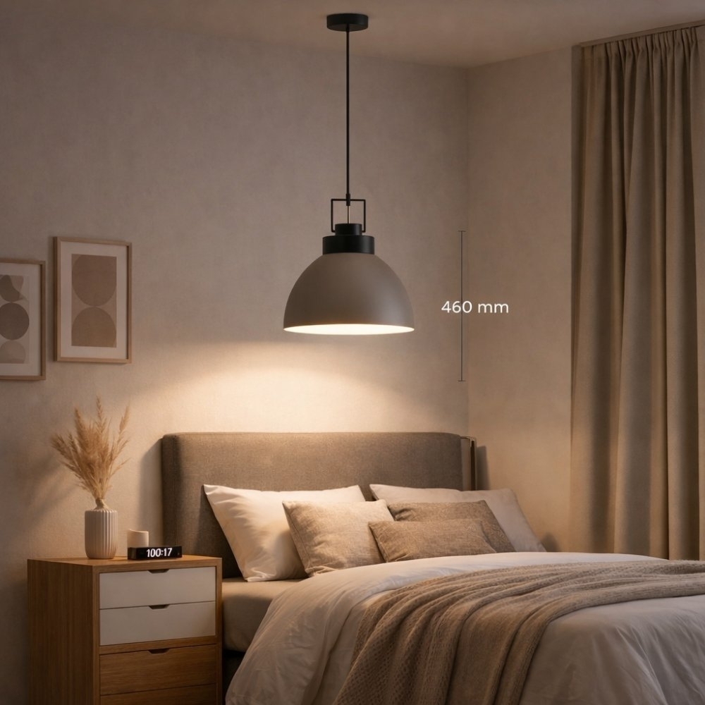 PENDENTE AVEIRO PARA 1 LAMPADA E27 100W FENDI PRETO - KIN LIGHT