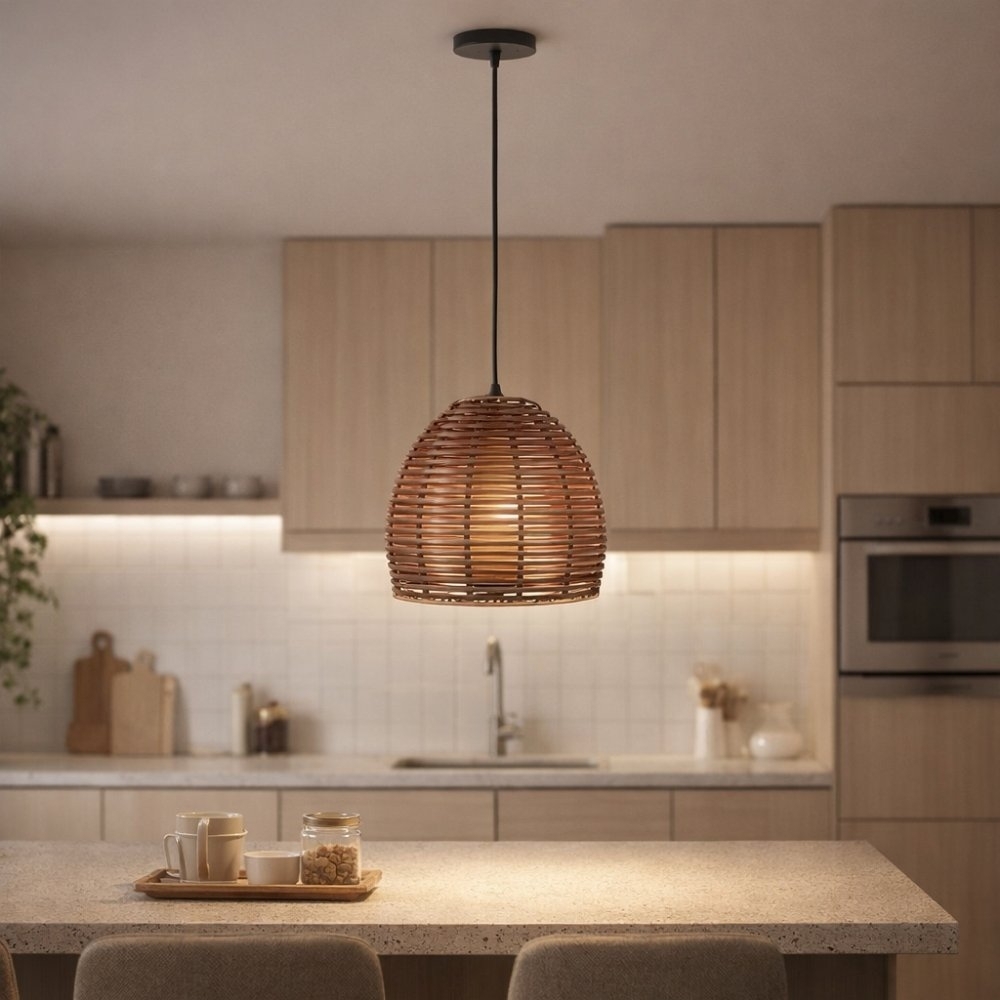 PENDENTE BORNEU PARA 1 LAMPADA E27 AMENDOA - KIN LIGHT