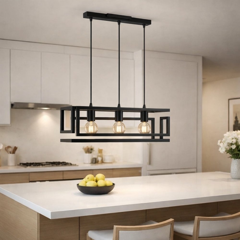 PENDENTE KONIN PARA 3 LAMPADAS E27 ALUMINIO PRETO - KIN LIGHT