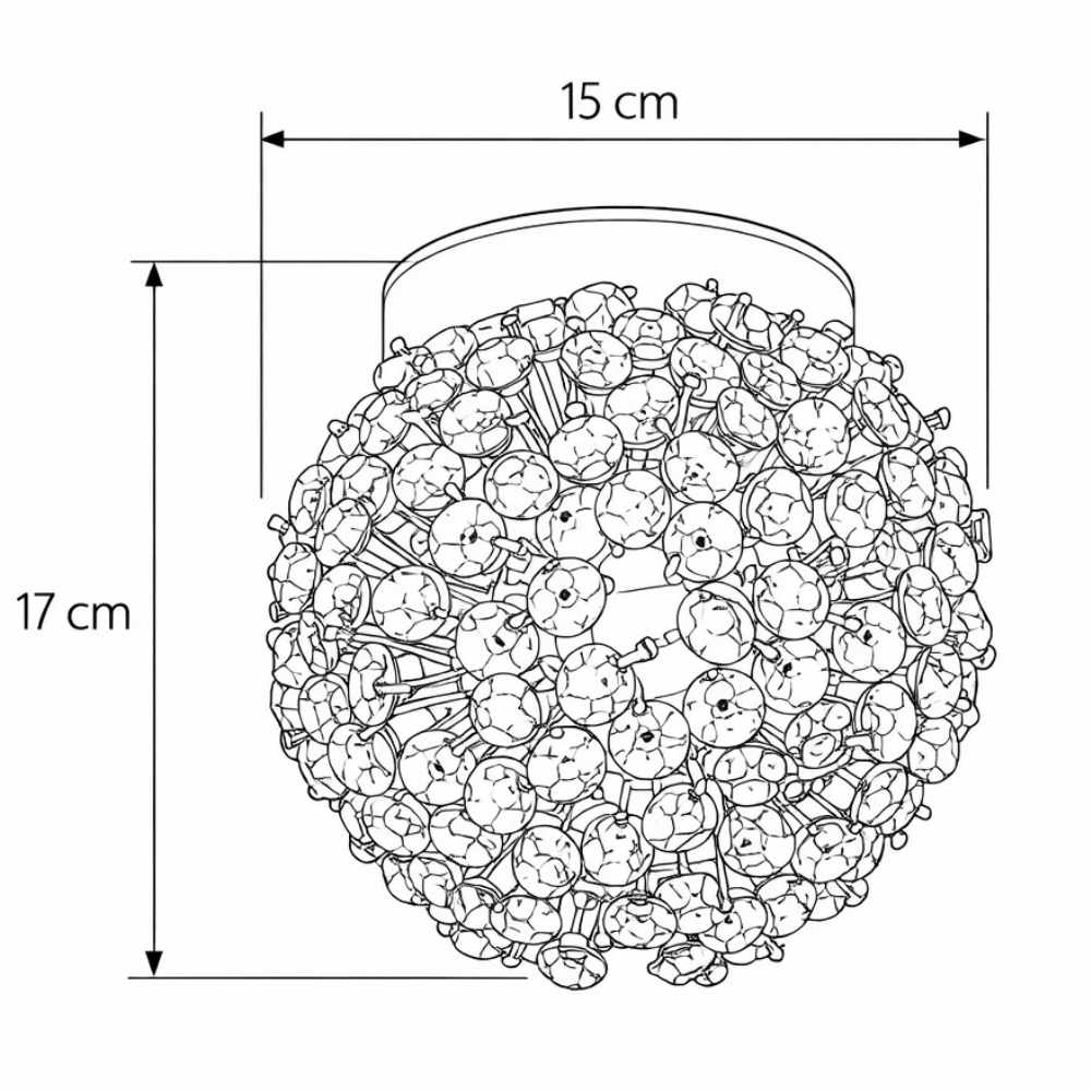PLAFON PARA 1 LAMPADA G9 CRISTAL IRIS 17X15CM REDONDO - LAMPLUZ