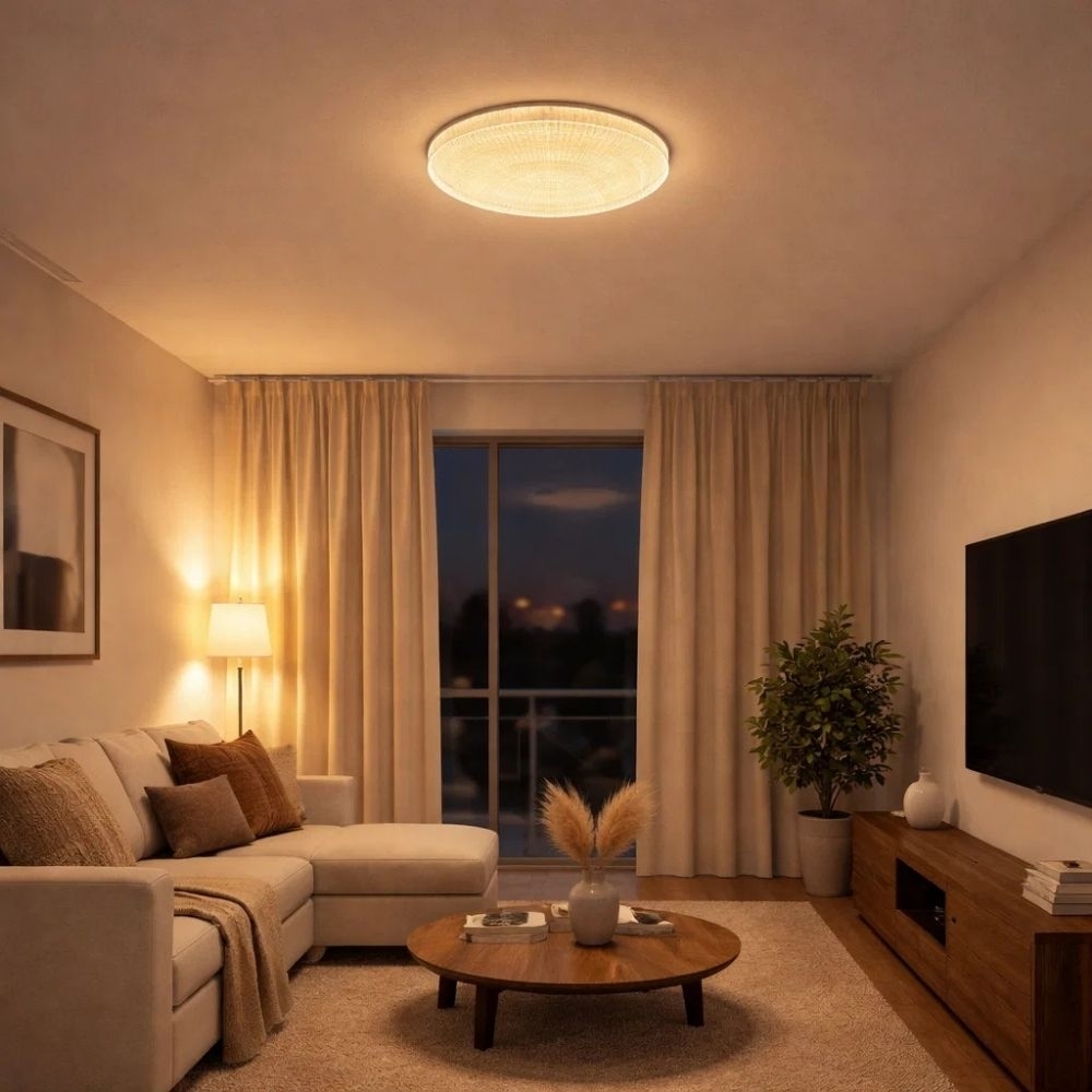 PLAFON LED BEAU CRISTAL 30W LUZ AMARELA 3000K 3375LM ACRILICO - S&L