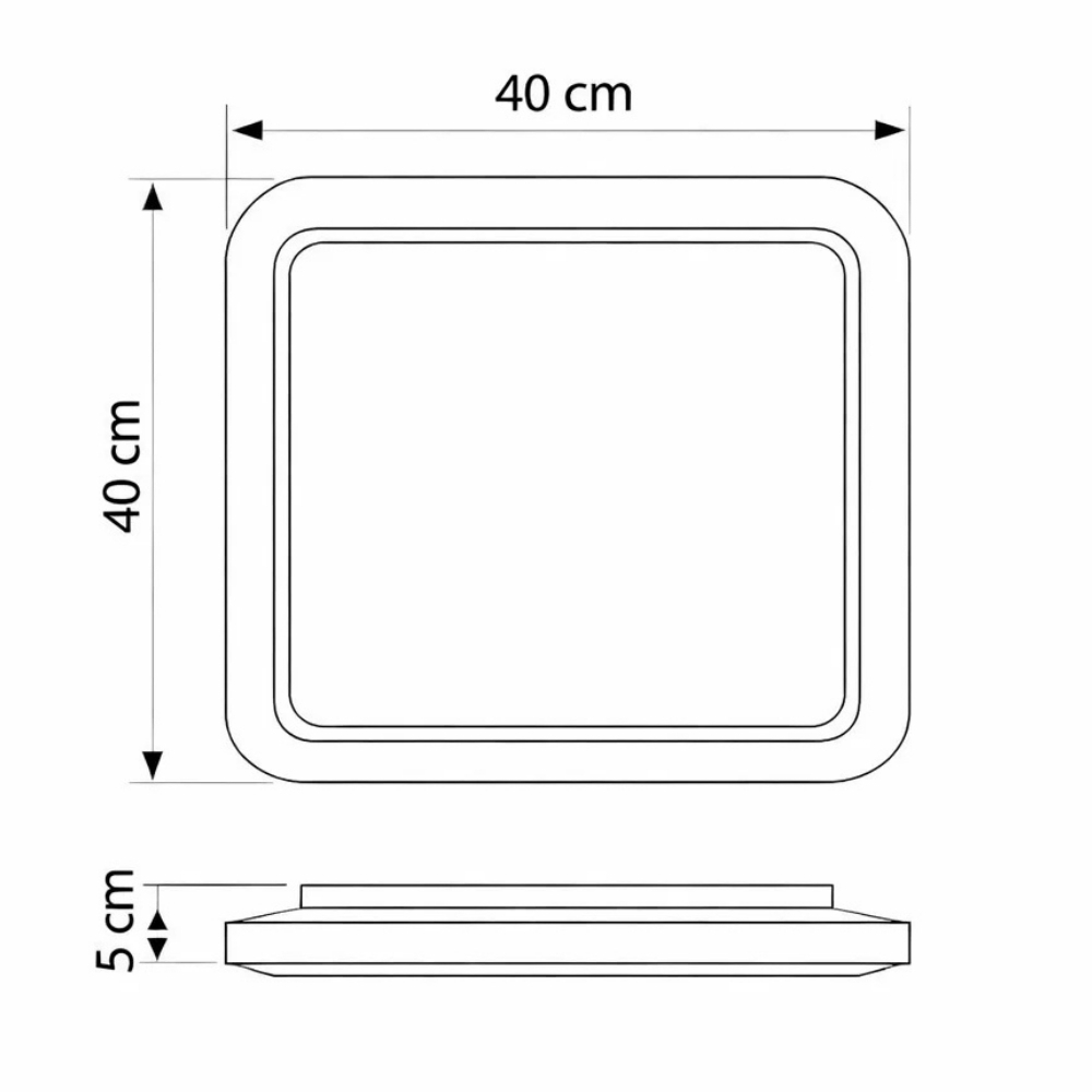 PLAFON LED SLIN 60W LUZ AMARELA/NEUTRA/BRANCO ACRILICO BRANCO QUADRADO - HEVVY