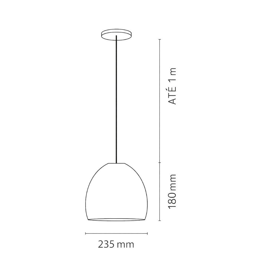 PENDENTE BORNEU PARA 1 LAMPADA E27 AMENDOA - KIN LIGHT