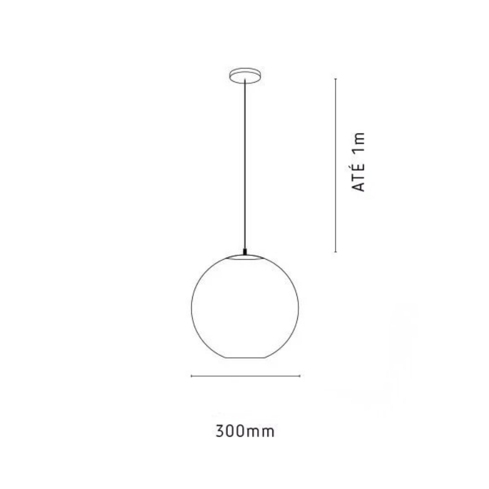 PENDENTE CATAR PARA 1 LAMPADA E27 DOURADO CHP COM GLOBO AMBAR 30CM - KIN LIGHT