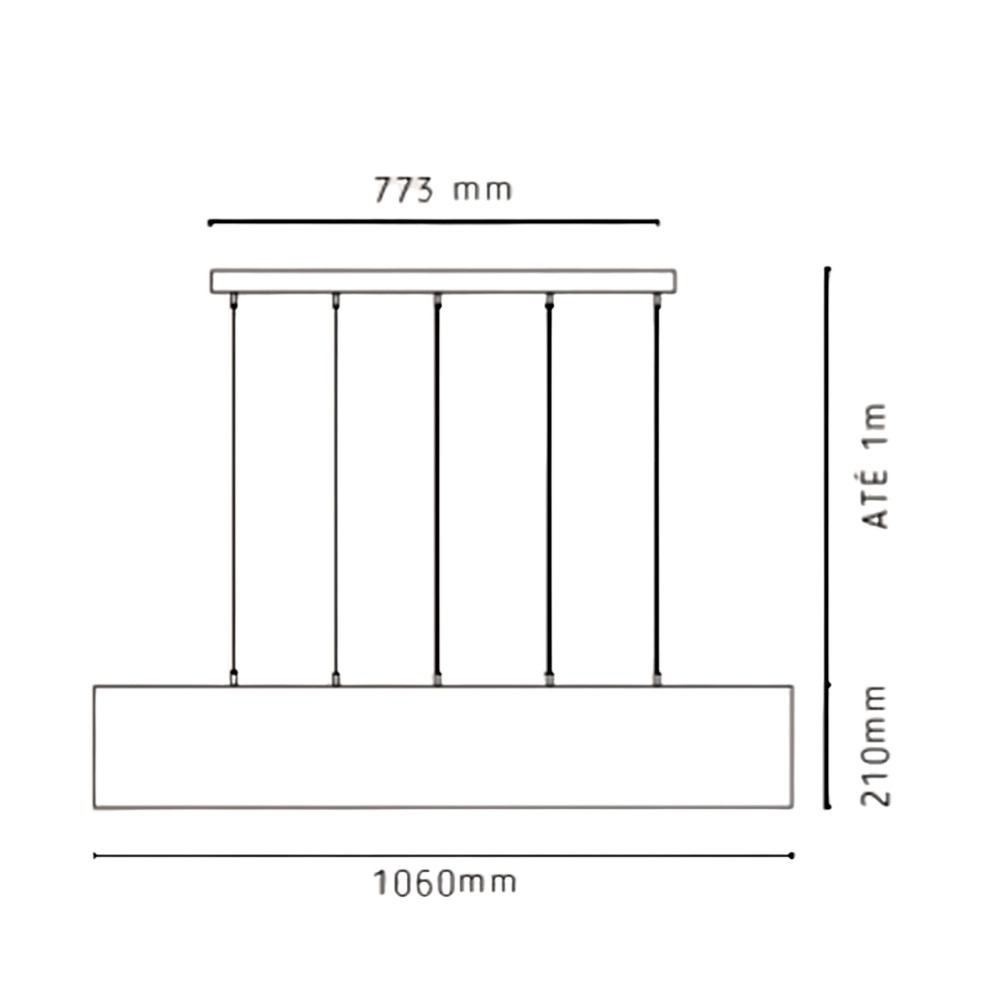 PENDENTE KONIN PARA 5 LAMPADAS E27 PRETO - KIN LIGHT