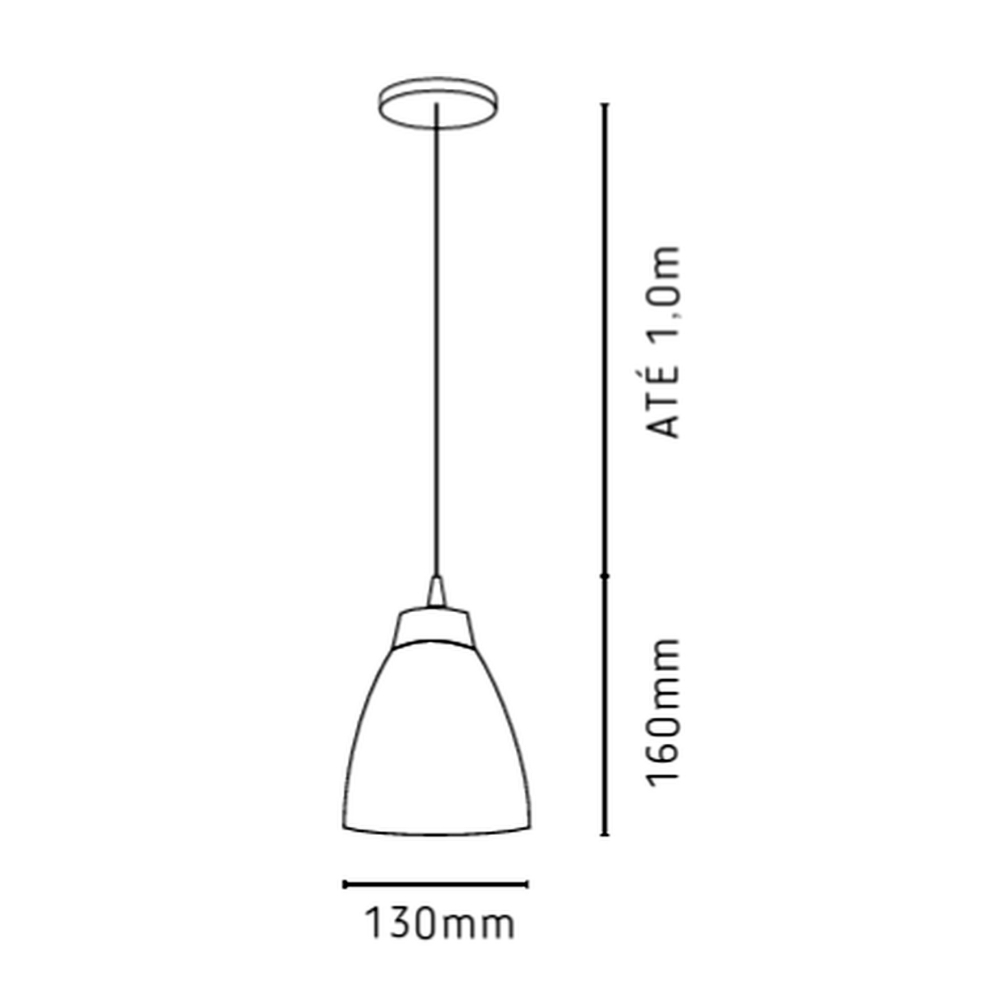 PENDENTE TULIPA PARA 1 LAMPADA E27 COBRE E PRETO - KIN LIGHT