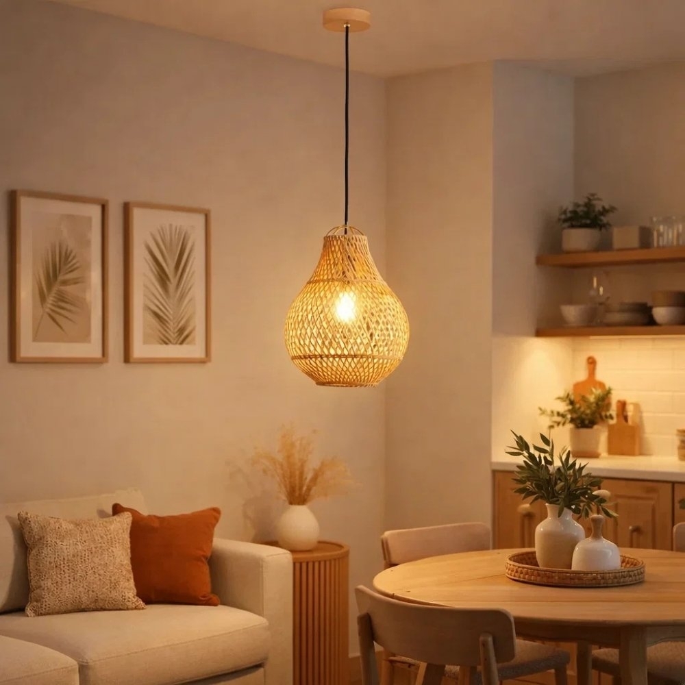 PENDENTE OTAKI PARA 1 LAMPADA E27 DIAMETRO 25X30CM ALTURA 25W BIVOLT RATTAN - SKYLIGHT