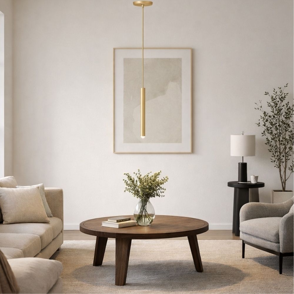 PENDENTE SIENA PARA 1 LAMPADA GU10 DOURADO 40CM - KIN LIGHT