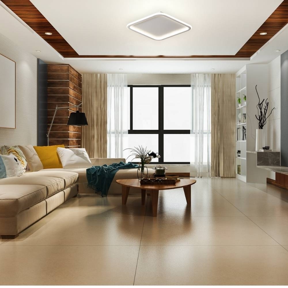 PLAFON LED 45W LUZ AMARELA/NEUTRA/BRANCA 3600LM BRANCO QUADRADO 30CM - HEVVY