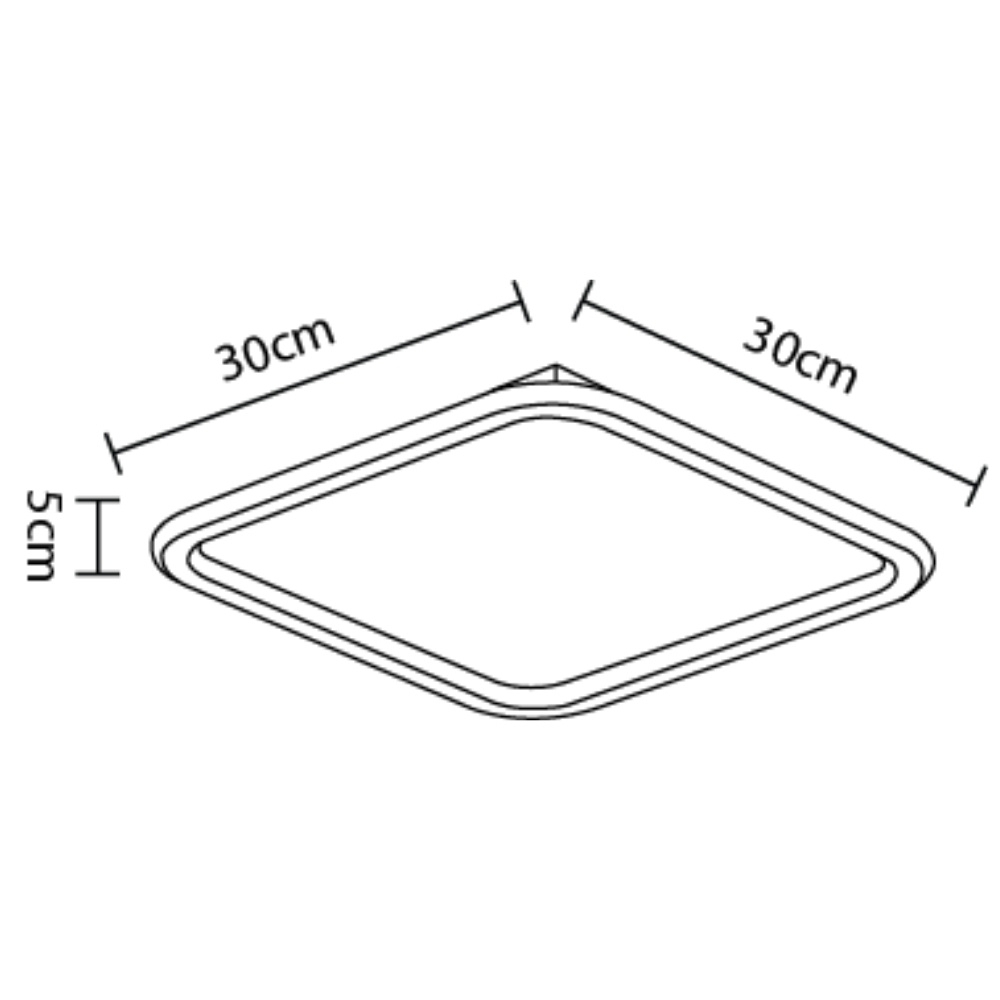 PLAFON LED 45W LUZ AMARELA/NEUTRA/BRANCA 3600LM BRANCO QUADRADO 30CM - HEVVY