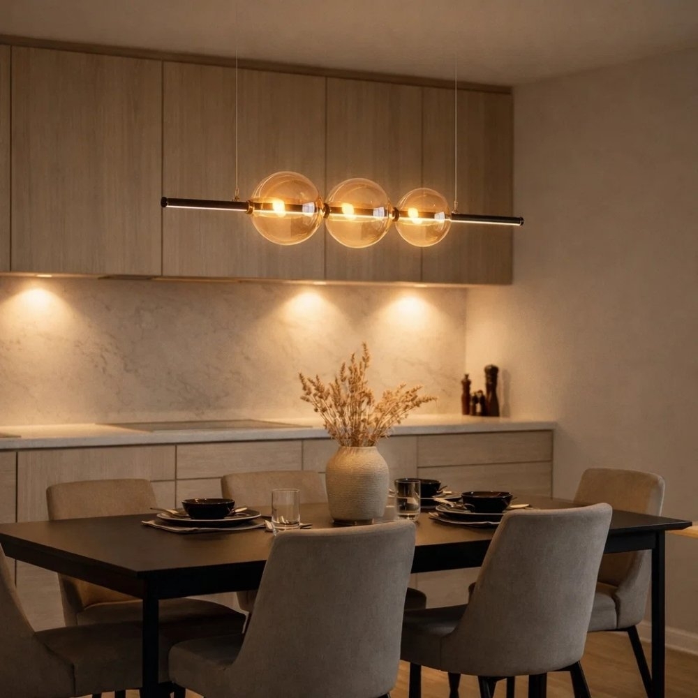 PENDENTE LED CURLY 25W BIVOLT LUZ AMARELA 3000K 2000LM 1,20 METRO PRETO - SKYLIGHT