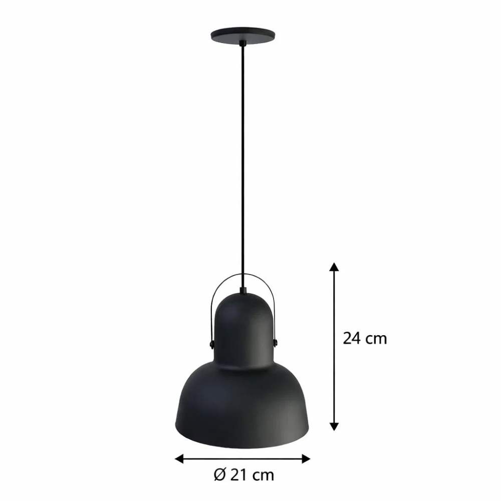 PENDENTE SPEN PARA 1 LAMPADA E27 GOLD PRETO - TY ILUMINACAO