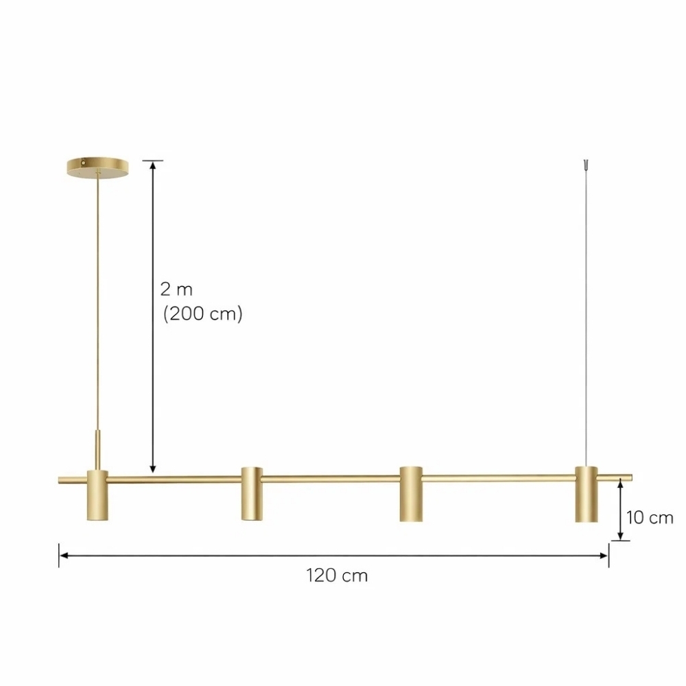 PENDENTE FLASH PARA 4 LAMPADA MR11 GU10 CHAMPAGNE - SPOT LINE