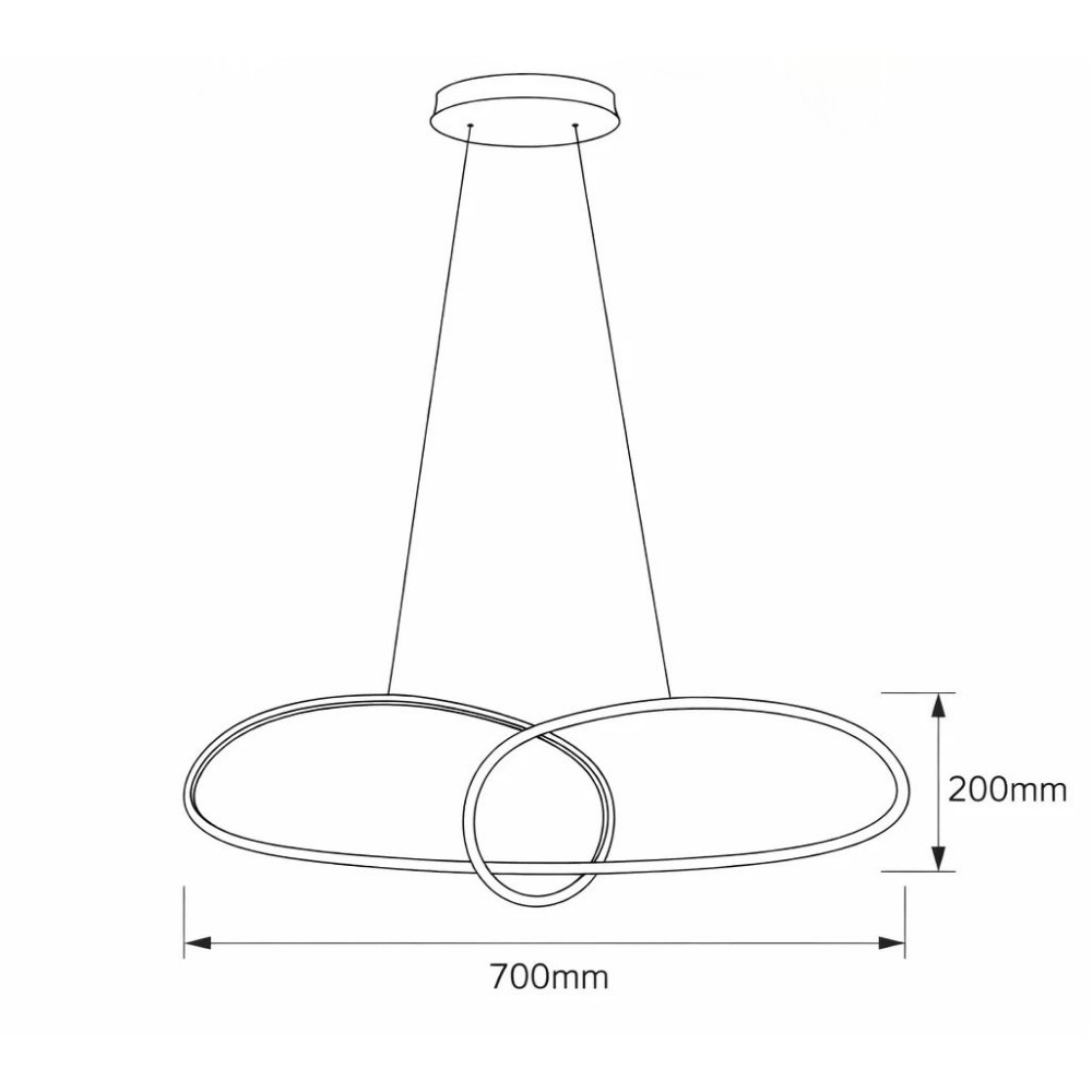 PENDENTE LED HORIZON CAIRO 40W LUZ AMARELA 3000K 3200LM DOURADO - HEVVY