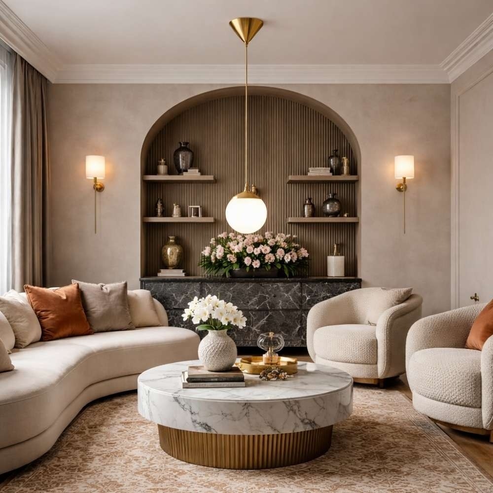 PENDENTE ORBE PARA 1 LAMPADA G9 DOURADO VERNIZ VIDRO FOSCO - KIN LIGHT