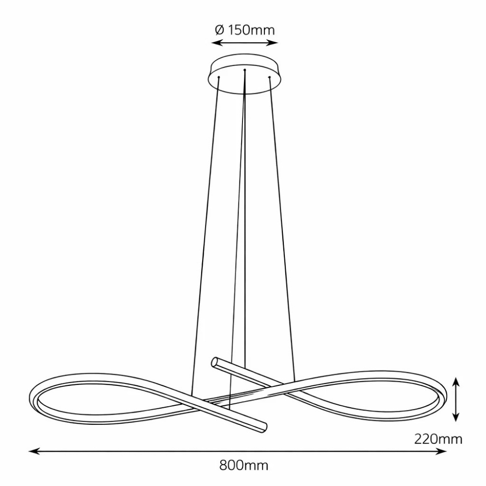 PENDENTE LED HORIZON SANTIAGO 40W LUZ AMARELA 3000K 3200LM PRETO - HEVVY