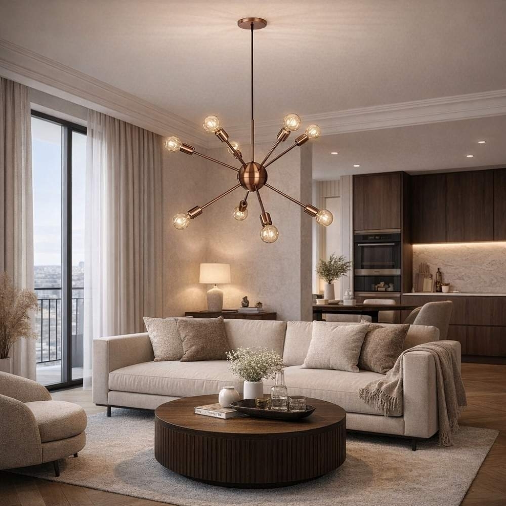 PENDENTE MINI TOGO COBRE PARA 8 LAMPADAS E27 - KIN LIGHT