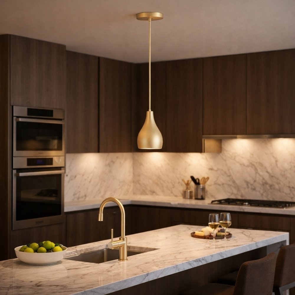 PENDENTE NEPAL PARA 1 LAMPADA ALUMINIO DOURADO 12CM - KIN LIGHT