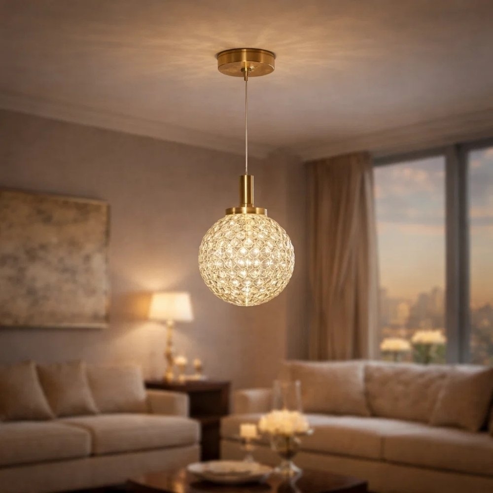 PENDENTE LED MARS 5W LUZ AMARELA 3000K CROMADO COM CABO 2 METROS - CHANDELIE