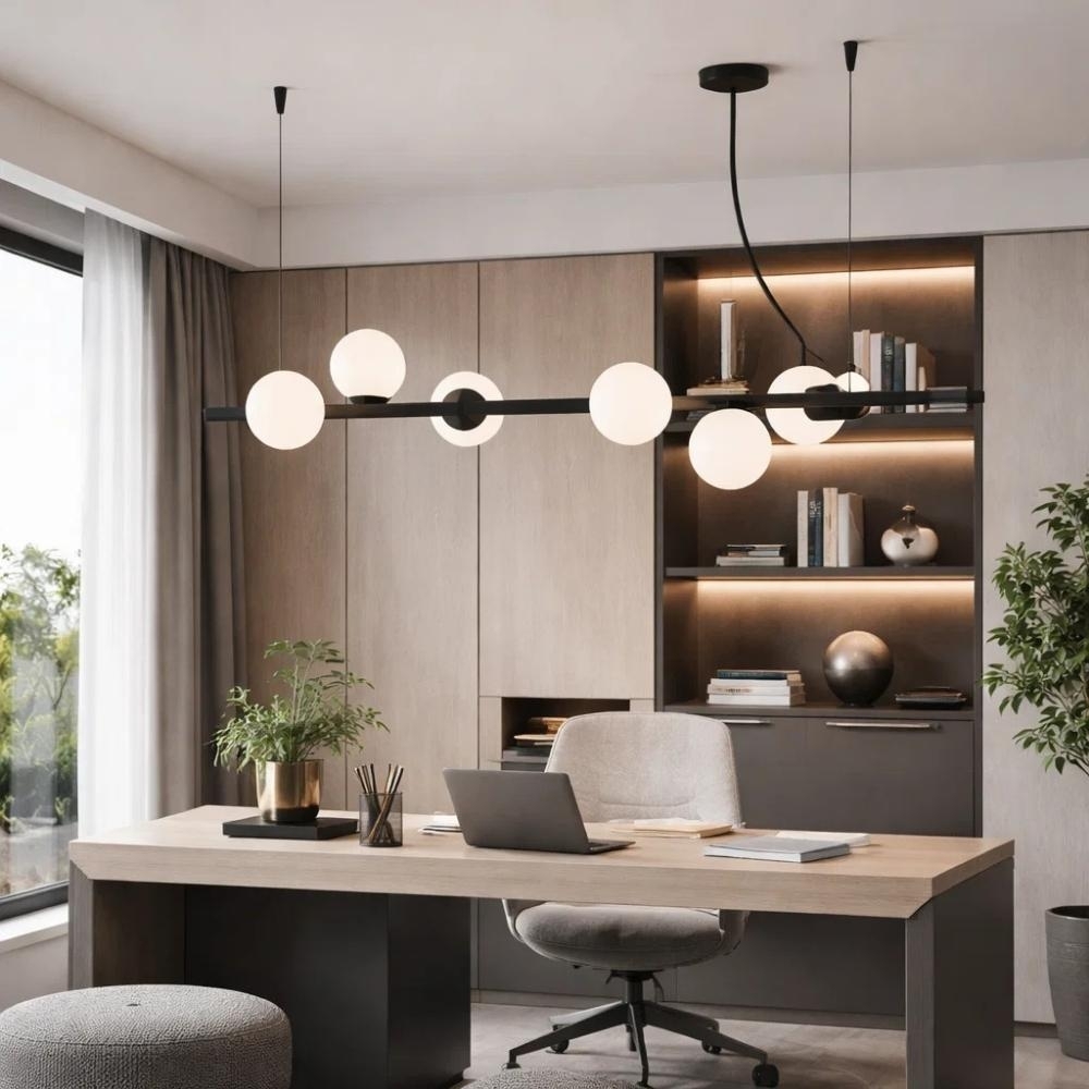 Pendente Century para 6 Lampadas E27 Preto - Spot Line