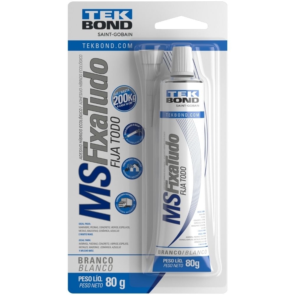 ADESIVO MS FIXA TUDO BRANCO 80G BLISTER - TEKBOND