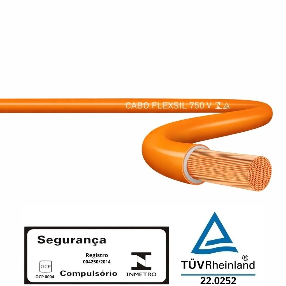 CABO FLEXIVEL 2,5MM LARANJA 750V ROLO COM 100 METROS - SIL
