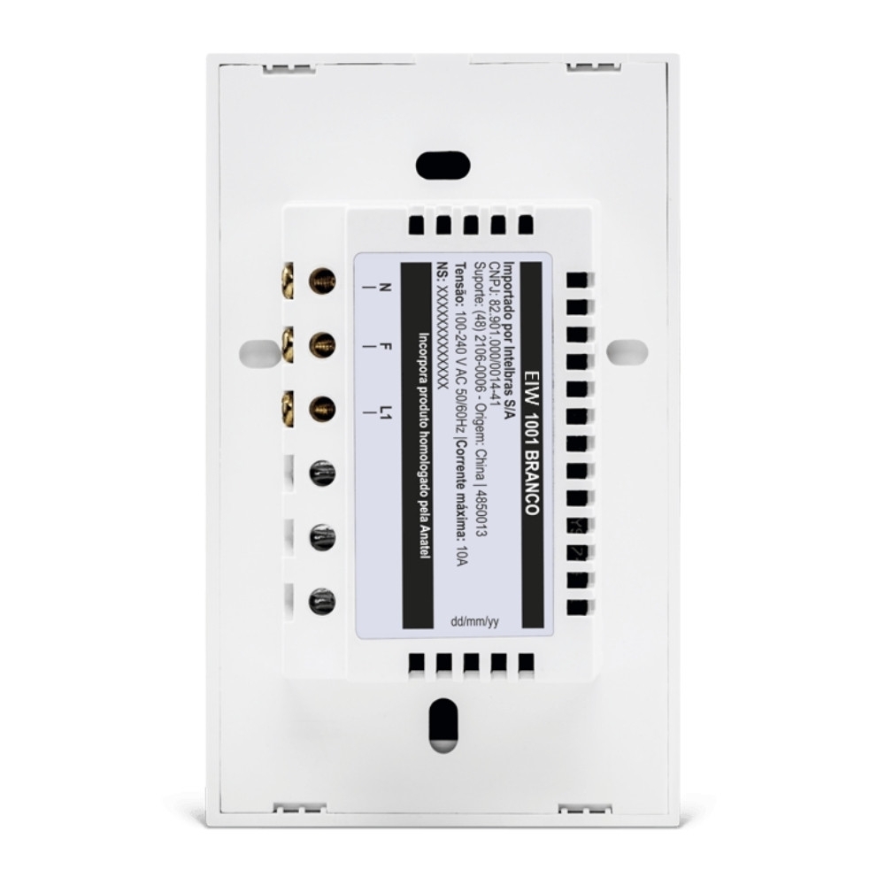 CONJUNTO 4X2 1 INTERRUPTOR TOUCH BRANCO WIFI SMART - INTELBRAS
