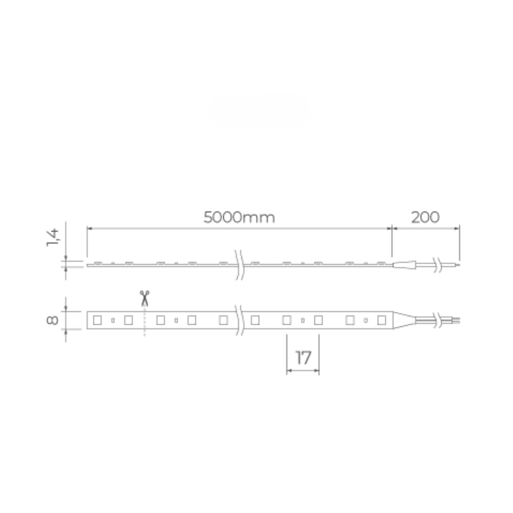 FITA LED EVO 6W/M 12V 4000K IP20 COM 5 METROS - STELLA