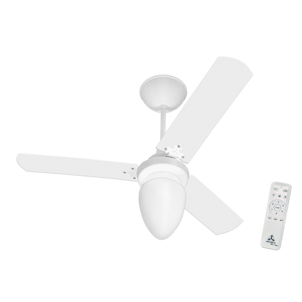 VENTILADOR INVERTER TETO 3 PAS 55W BIVOLT BRANCO COM CONTROLE - VENTI-DELTA