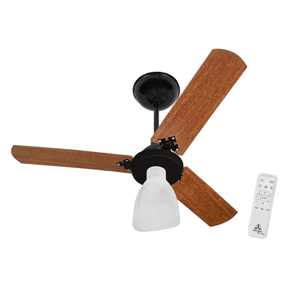 VENTILADOR INVERTER TETO 3 PAS 55W BIVOLT PRETO MOGNO COM CONTROLE - VENTI-DELTA