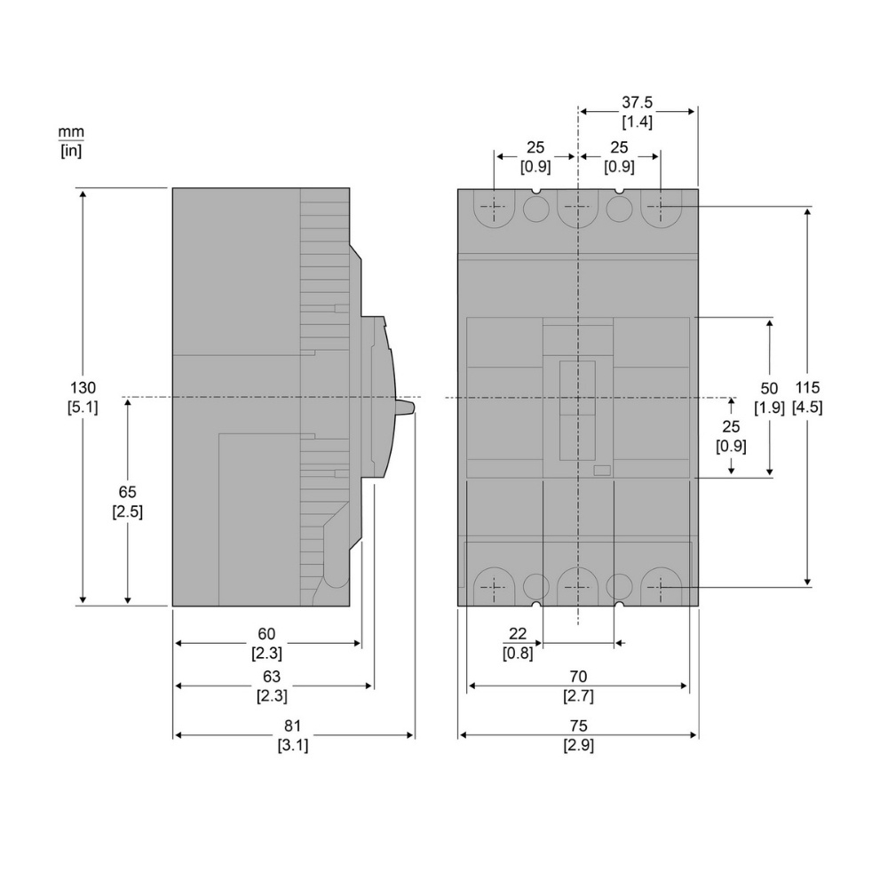 Disjuntor Tripolar Caixa Moldada Fixo 30A 25KA-220V - Schneider Electric