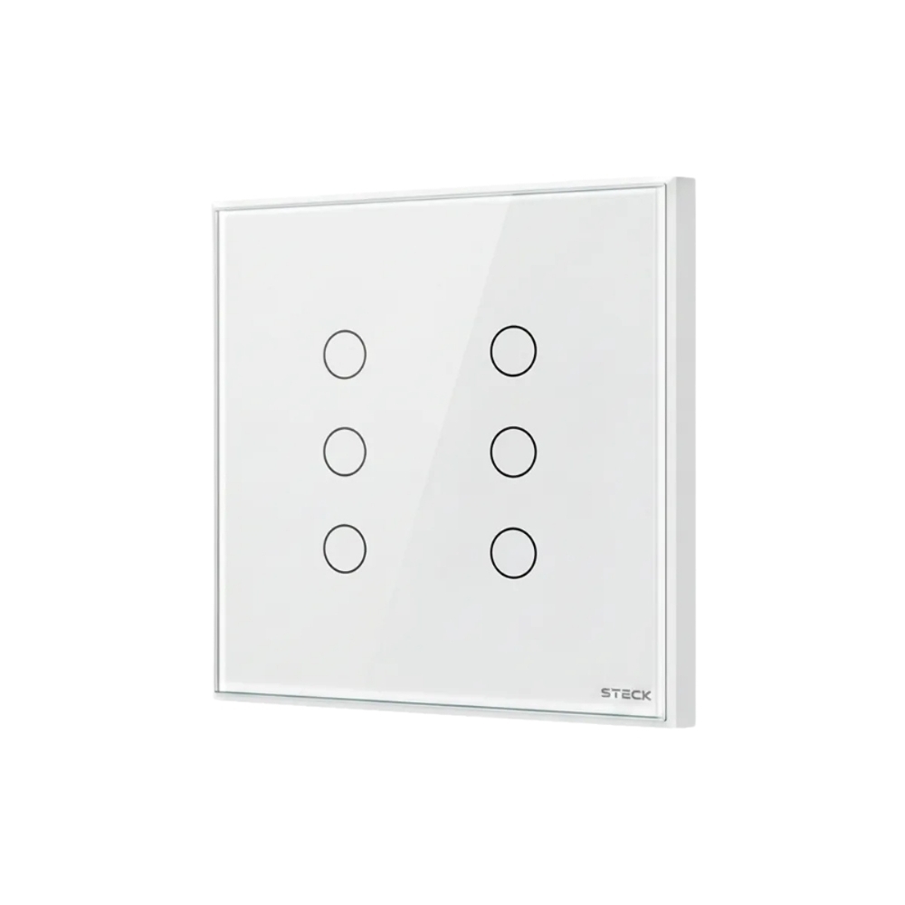 CONJUNTO 4X4 6 INTERRUPTORES TOUCH BRANCO WI-FI AMBIENTE CONECTADO - STECK