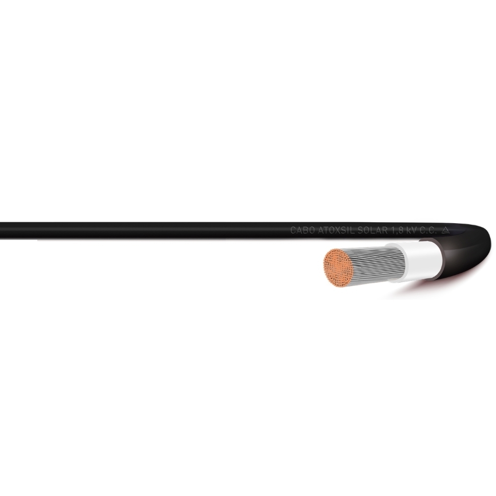 CABO ATOX SOLAR 6MM PRETO 1,8KVCC ROLO COM 100 METROS - SIL