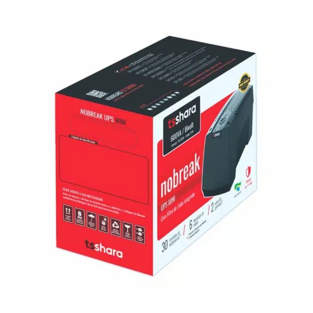 NOBREAK MINI UPS 600VA-115/115V 10A 6T 1BATERIA - TSSHARA