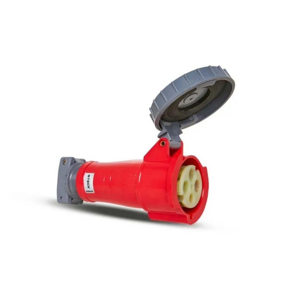 ACOPLAMENTO INDUSTRIAL 3P+T 32A  380/440V VERMELHO 6H - STECK