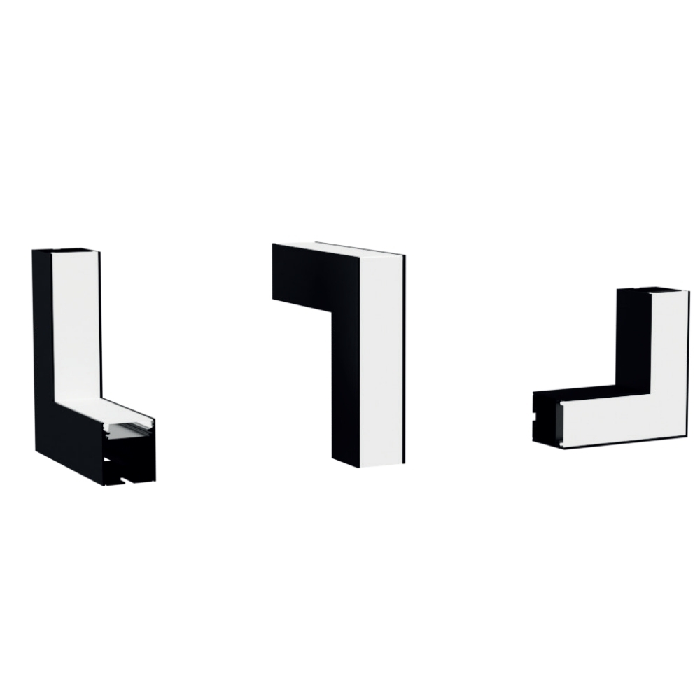 PERFIL ALOJAMENTO 30MM PRETO DIFUSOR BRANCO 3 METROS - LUMINATTI