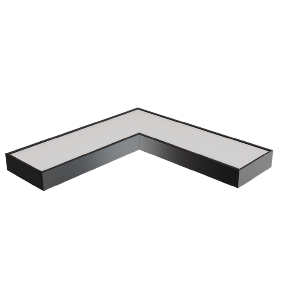 PERFIL SOBREPOR NANO 30MM PRETO DIFUSOR BRANCO 3 METROS - LUMINATTI