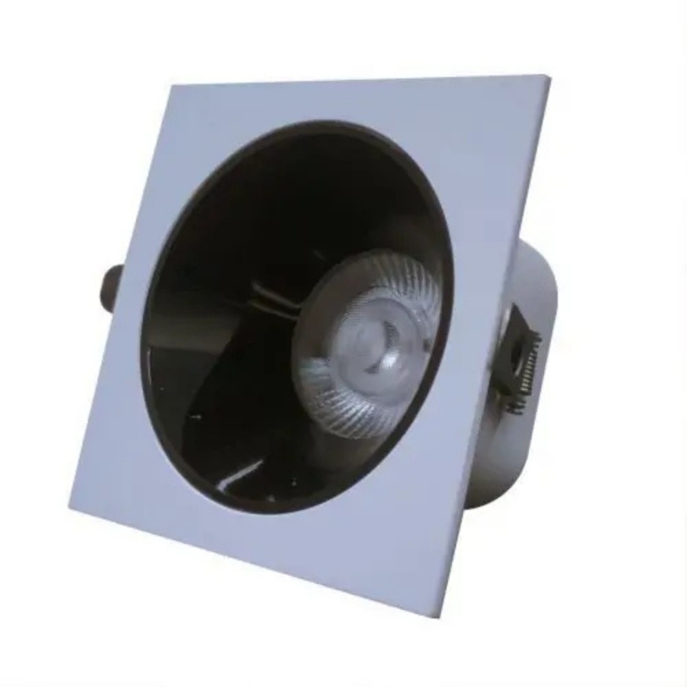 SPOT LED MIRA 18W BIVOLT 4000K 1800LM 24G BRANCO/PRETO QUADRADO - GAYA