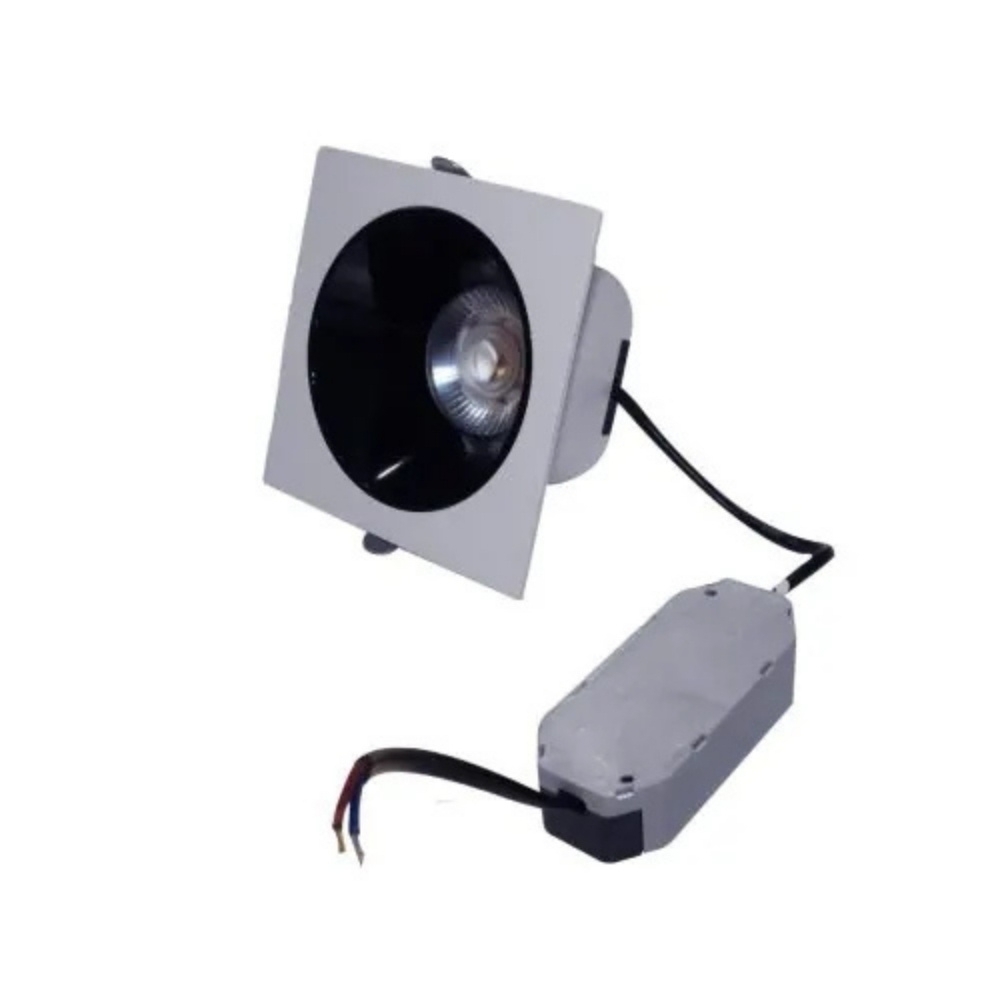 SPOT LED MIRA 18W BIVOLT 4000K 1800LM 24G BRANCO/PRETO QUADRADO - GAYA