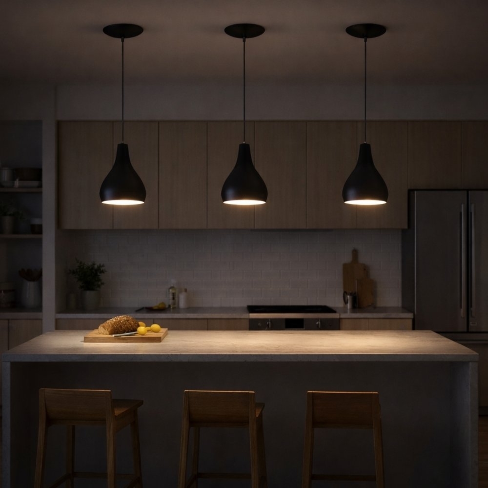 PENDENTE NEPAL PRETO PARA 1 LAMPADA E27 23W - KIN LIGHT