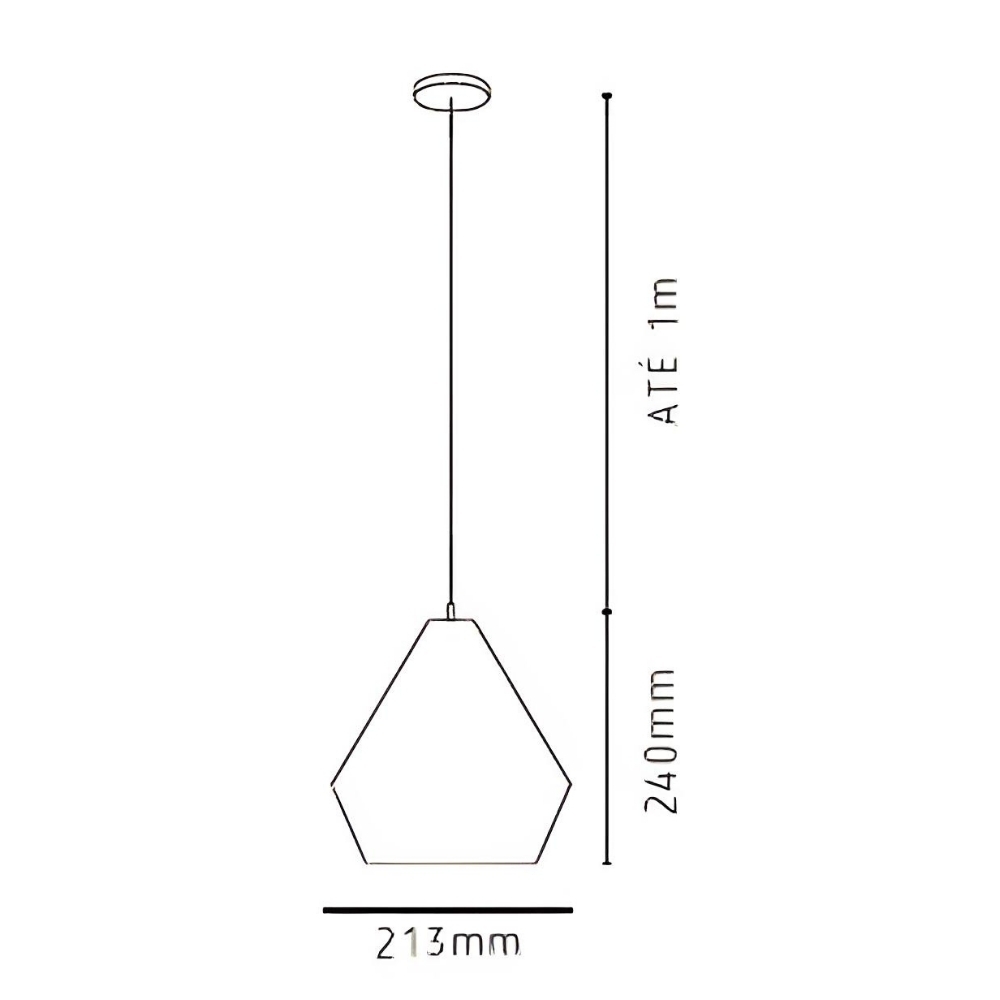 PENDENTE ARAMADO SOLO PARA 1 LAMPADA E27 BIVOLT PRETO 24 CM - KIN LIGHT