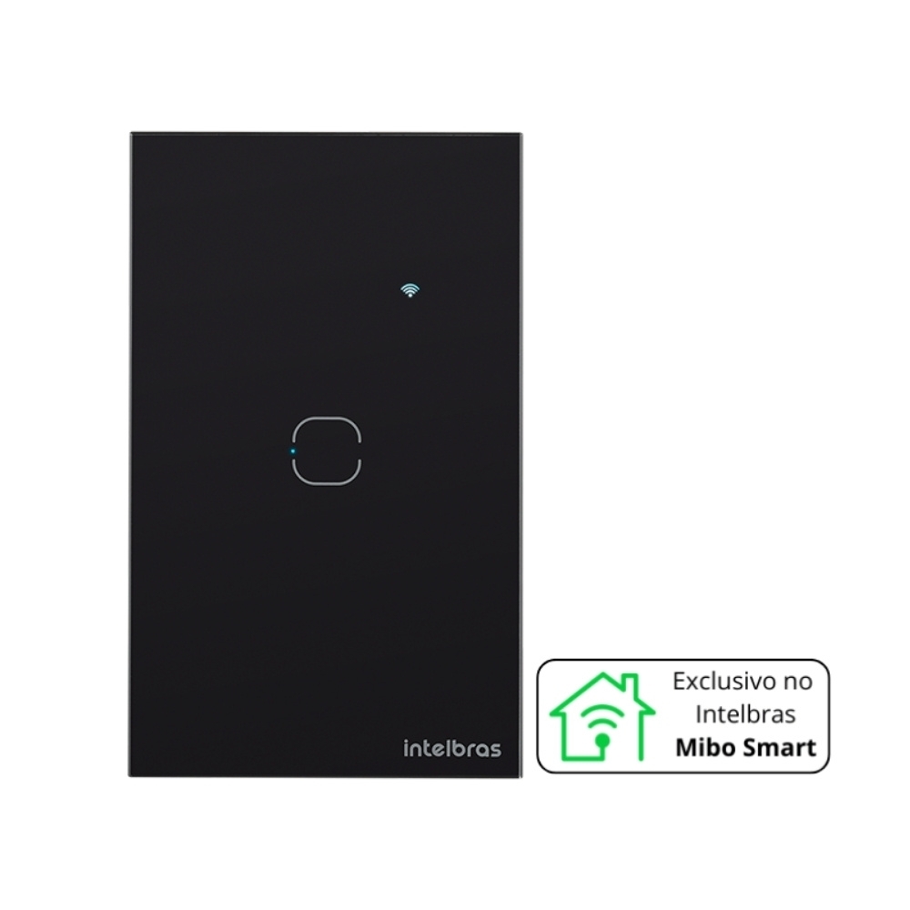 CONJUNTO 4X2 1 INTERRUPTOR TOUCH PRETO WIFI SMART - INTELBRAS