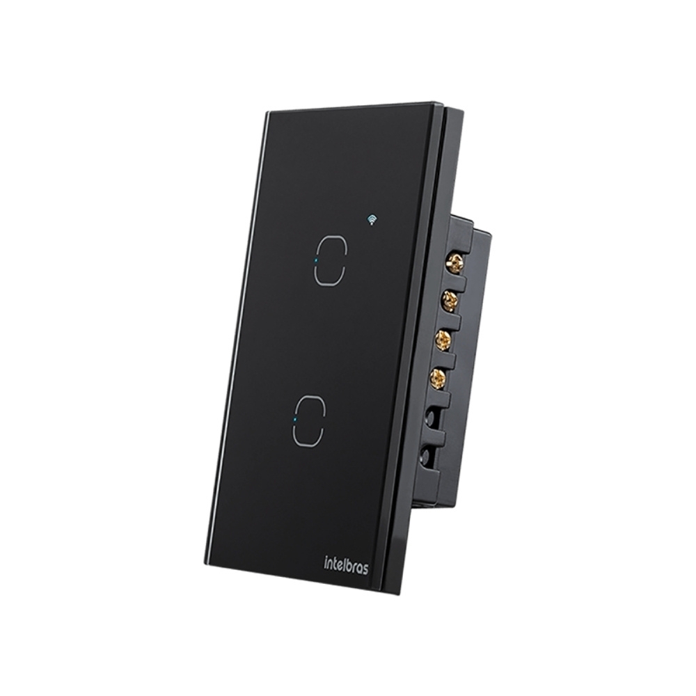 CONJUNTO 4X2 2 INTERRUPTOR TOUCH PRETO WIFI SMART - INTELBRAS