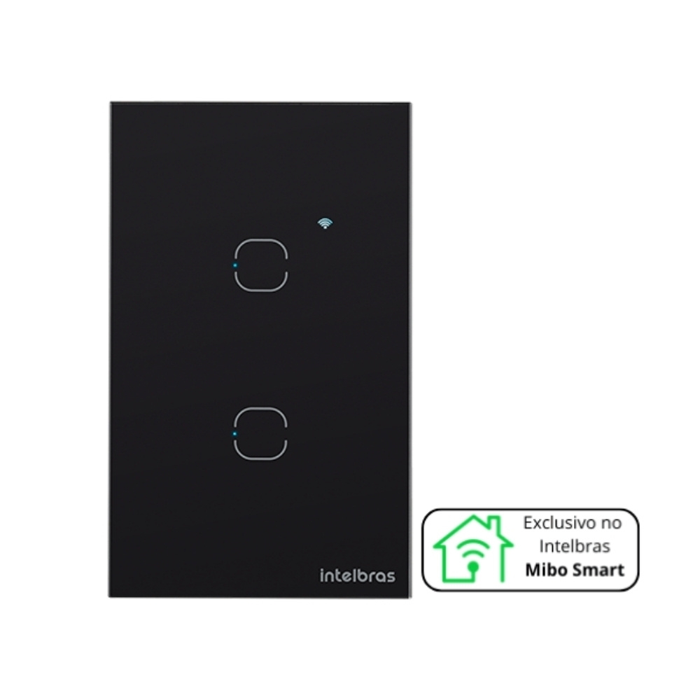 CONJUNTO 4X2 2 INTERRUPTOR TOUCH PRETO WIFI SMART - INTELBRAS